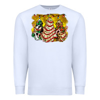 White christmas tree cake and christmas pattern ado Premium Sweatshirt - AdoDesignShop
