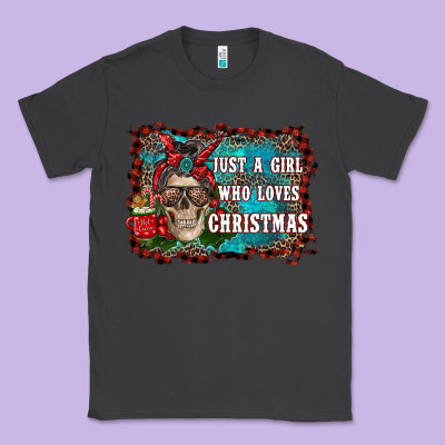 Just A Girl Who Loves Christmas Classic Tee Designed By Ranaportraitstore