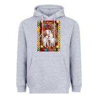 Heather Grey Christmas goat family Heavyweight Hoodie - Artiststas