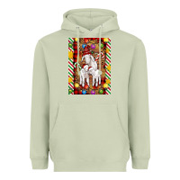 Matcha Christmas goat family Heavyweight Hoodie - Artiststas