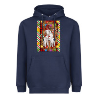 Navy Christmas goat family Heavyweight Hoodie - Artiststas