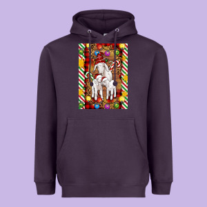 Christmas Goat Family Heavyweight Hoodie Designed By Artiststas