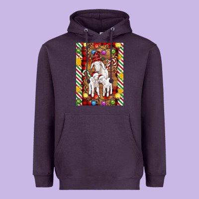 Christmas Goat Family Heavyweight Hoodie Designed By Artiststas