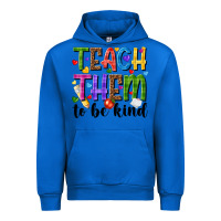 Cobalt teach them to be kind Urban Hoodie - NancyCooperArtShop
