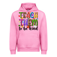 Fuchsia Pink teach them to be kind Urban Hoodie - NancyCooperArtShop