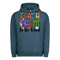 Pigment Midnight Navy teach them to be kind Urban Hoodie - NancyCooperArtShop