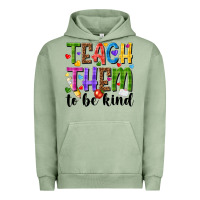 Pigment Oil Green teach them to be kind Urban Hoodie - NancyCooperArtShop