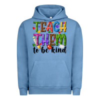 Pigment Pebble Blue teach them to be kind Urban Hoodie - NancyCooperArtShop