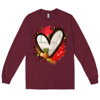 Burgundy fruits and volleyball heart Long Sleeve Tee - Zillion Design Studio