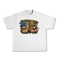 Lunar Rock american flag with army boots Urban Heavy Tee - RanaPortraitStore