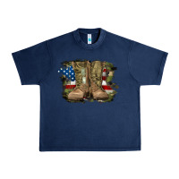 Navy american flag with army boots Urban Heavy Tee - RanaPortraitStore