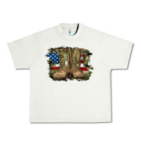 Pistachio american flag with army boots Urban Heavy Tee - RanaPortraitStore