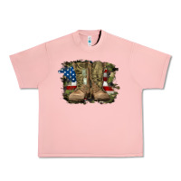 Salmon american flag with army boots Urban Heavy Tee - RanaPortraitStore
