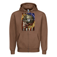 Chestnut Army skull 4th of july Zipper Hoodie - CowGirlArtShop
