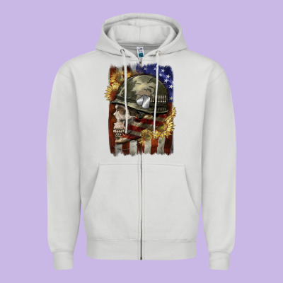 Army Skull 4th Of July Zipper Hoodie Designed By Cowgirlartshop