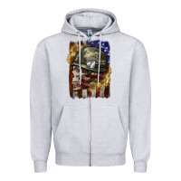 Heather Grey Army skull 4th of july Zipper Hoodie - CowGirlArtShop