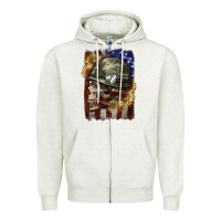 Oatmeal Heather Army skull 4th of july Zipper Hoodie - CowGirlArtShop