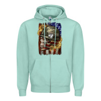 Seafoam Army skull 4th of july Zipper Hoodie - CowGirlArtShop