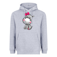 Heather Grey cute hippopotamus Heavyweight Hoodie - AdoDesignShop