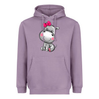 Lavender cute hippopotamus Heavyweight Hoodie - AdoDesignShop