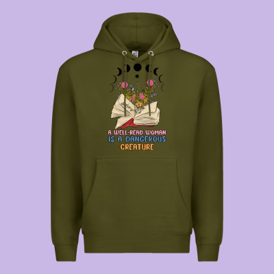 A Well Read Woman Is A Dangerous Creature Premium Hoodie Designed By Maliassmallbusiness