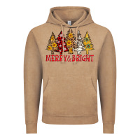 Vintage Coffee merry and bright leopard christmas trees Vintage Hoodie - AdoDesignShop