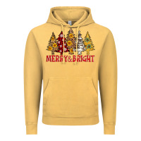 Vintage Mustard merry and bright leopard christmas trees Vintage Hoodie - AdoDesignShop