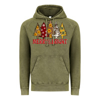 Vintage Olive merry and bright leopard christmas trees Vintage Hoodie - AdoDesignShop