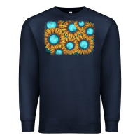 Navy sunflower gemstone background Premium Sweatshirt - JahusDesignShop