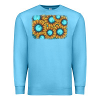 Ocean Blue sunflower gemstone background Premium Sweatshirt - JahusDesignShop