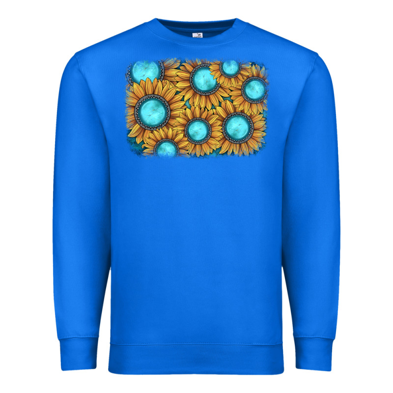 Sunflower Gemstone Background Premium Sweatshirt by JahusDesignShop | Teevron