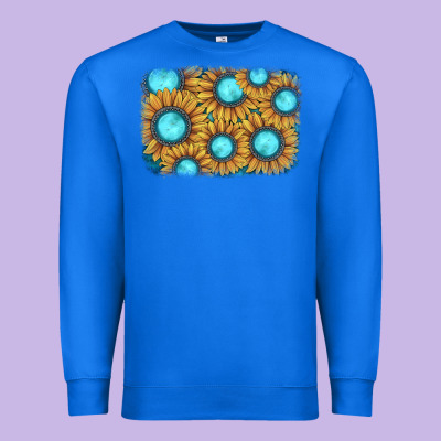 Sunflower Gemstone Background Premium Sweatshirt Designed By Jahusdesignshop