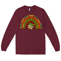 Burgundy black history teacher rainbow Long Sleeve Tee - texasbilliewilder