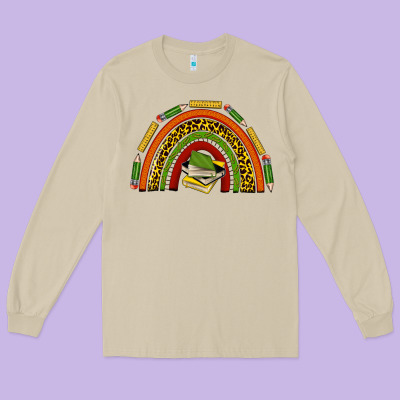 Black History Teacher Rainbow Long Sleeve Tee Designed By Texasbilliewilder