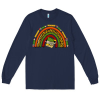Navy black history teacher rainbow Long Sleeve Tee - texasbilliewilder