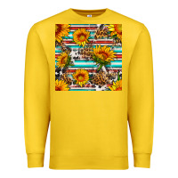 Lemon serape leopard seamless pattern Premium Sweatshirt - BundleAndBundleShop