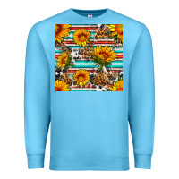 Ocean Blue serape leopard seamless pattern Premium Sweatshirt - BundleAndBundleShop