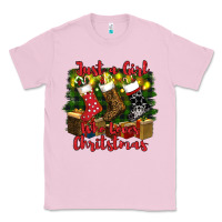 Bubblegum Pink just a girl who loves christmas Classic Tee - RanaPortraitStore