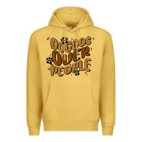 Antique Gold doggos over people Premium Hoodie - MaliasSmallBusiness