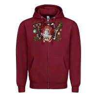 Burgundy be joy ful Zipper Hoodie - CowhideDigitalArt