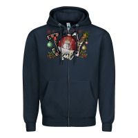 Navy be joy ful Zipper Hoodie - CowhideDigitalArt