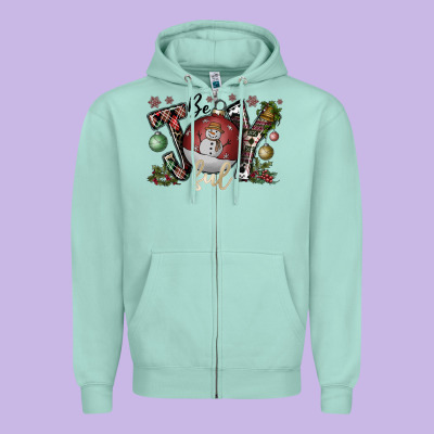 Be Joy Ful Zipper Hoodie Designed By Cowhidedigitalart