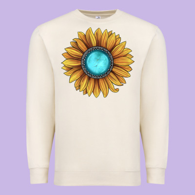 Sunflower Gemstone Premium Sweatshirt Designed By Jahusdesignshop