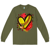 Army Green fruits and softball heart Long Sleeve Tee - Zillion Design Studio