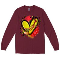 Burgundy fruits and softball heart Long Sleeve Tee - Zillion Design Studio