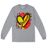 Heather Grey fruits and softball heart Long Sleeve Tee - Zillion Design Studio