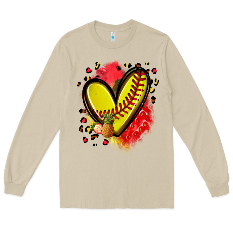 Fruits And Softball Heart Long Sleeve Tee by Zillion Design Studio | Teevron