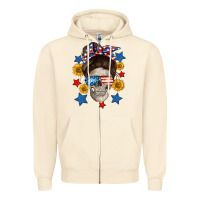 Sandshell American mom skull Zipper Hoodie - Neo Western