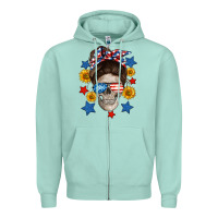 American Mom Skull Zipper Hoodie | Teevron