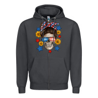 Smoke American mom skull Zipper Hoodie - Neo Western